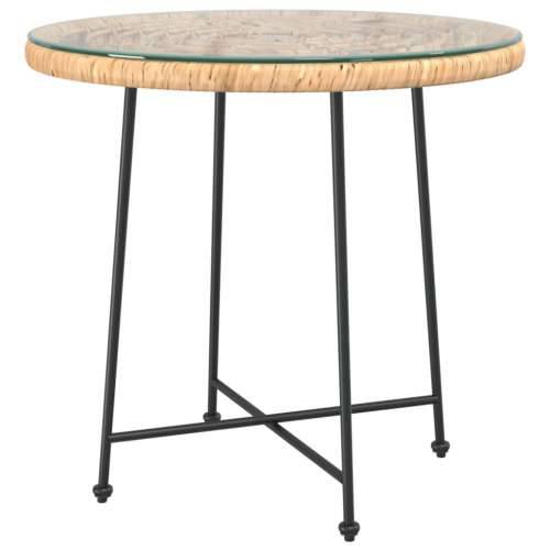 Blagovaonski stol Ø 80 cm od kaljenog stakla i čelika - Smeđa Ø 80 x 74 cm 1 Cijena