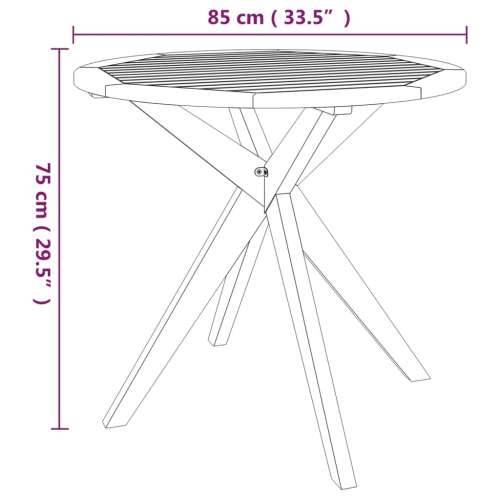 Vrtna garnitura - 5-dijelni vrtni blagovaonski set od masivnog bagremovog drva - Ø 85 cm stol 4 Cijena