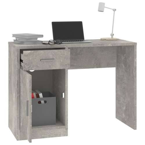 Radni stol s ladicom i ormarićem boja betona 100x40x73cm drveni Cijena