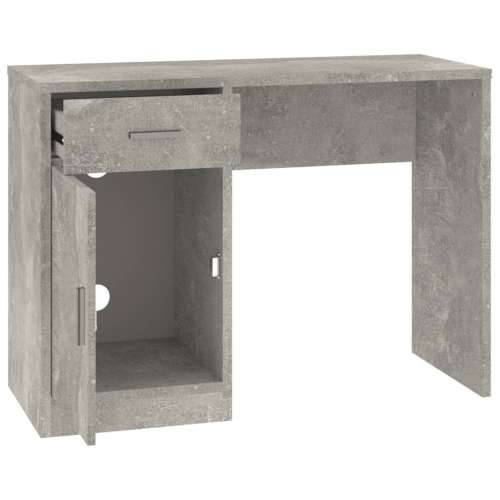 Radni stol s ladicom i ormarićem boja betona 100x40x73cm drveni Cijena