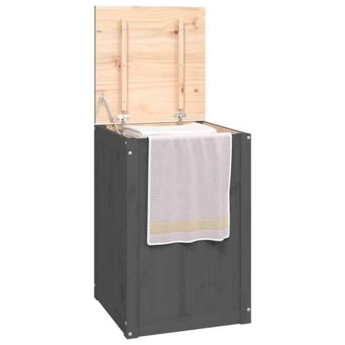 Kutija za rublje siva 44x44x66 cm od masivne borovine - Siva 44 x 44 x 66 cm 1 Cijena
