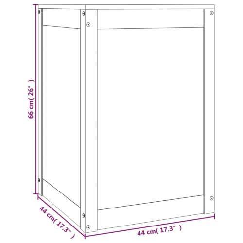Kutija za rublje siva 44x44x66 cm od masivne borovine - Siva 44 x 44 x 66 cm 1 Cijena