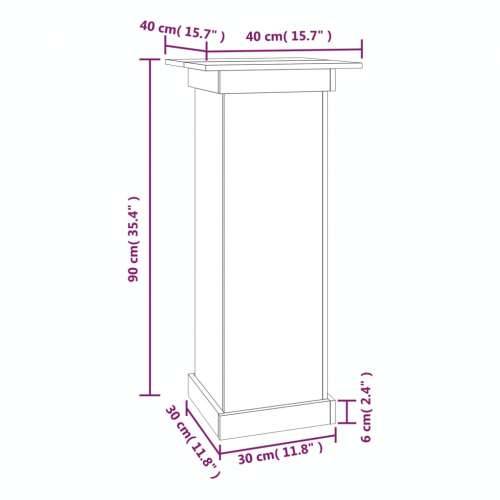 Stalak za cvijeće bijeli 40x40x90 cm od masivne borovine - Bijela 40 x 40 x 90 cm 1 Cijena