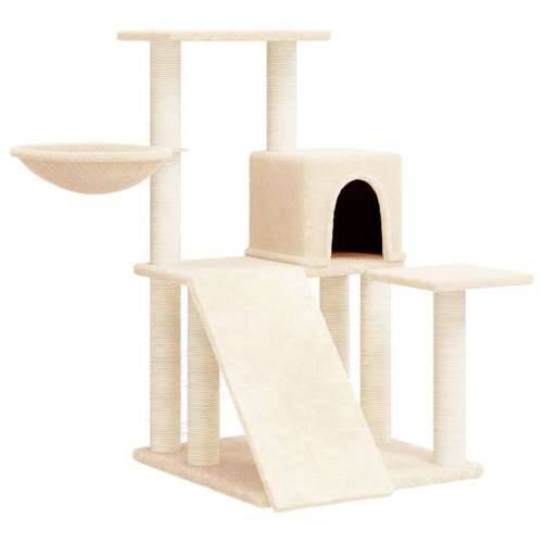 Penjalica za mačke - Kuća za mačke - Grebalica sa stupovima za grebanje krem 82 cm - Krema Cijena