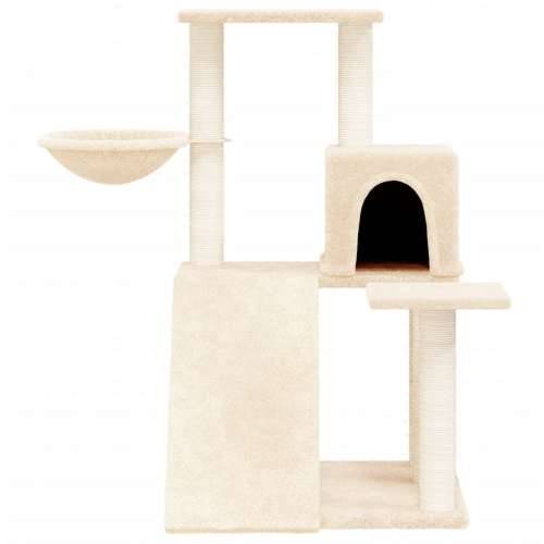 Penjalica za mačke - Kuća za mačke - Grebalica sa stupovima za grebanje krem 82 cm - Krema Cijena