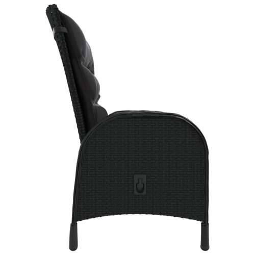 5-dijelni vrtni bistro set od poliratana crni - Crna i smeđa Ø 80 cm table 4 Cijena