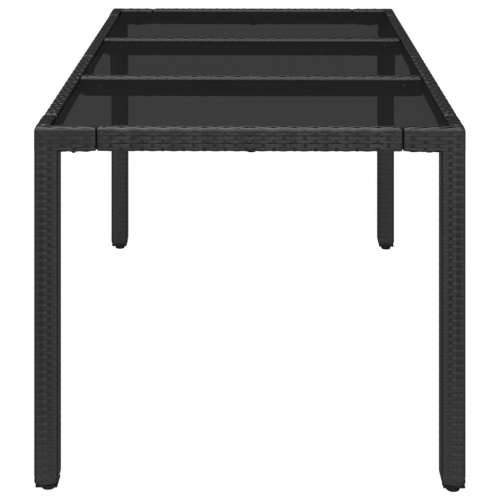 Vrtni stol sa staklenom pločom crni 150x90x75 cm od poliratana - Crna 150 x 90 x 75 cm 1 Stakleni vrh Cijena
