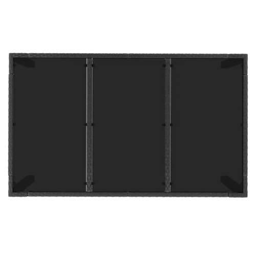 Vrtni stol sa staklenom pločom crni 150x90x75 cm od poliratana - Crna 150 x 90 x 75 cm 1 Stakleni vrh Cijena