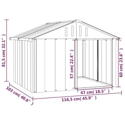 Kućica za pse sivi 116,5x103x81,5 cm pocinčani čelik Cijena