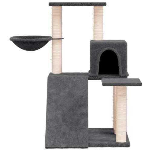 Penjalica za mačke - Kuća za mačke - Grebalica sa stupovima za grebanje tamnosiva 82 cm - Tamno siva Cijena