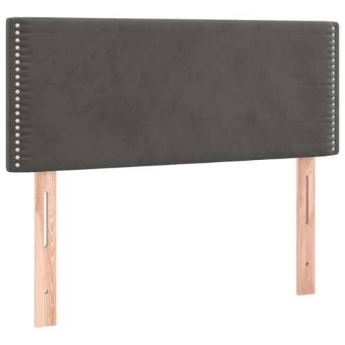 Box spring krevet s madracem tamnosivi 90x190 cm baršunasti - Tamno siva 90 x 190 cm Obično s čavlima Cijena