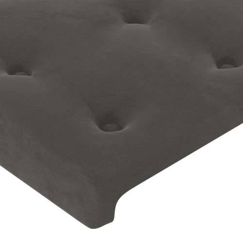 Krevet box spring s madracem LED tamnosivi 90x190 cm baršun - Tamno siva 90 x 190 cm gumbi Cijena