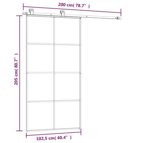 Klizna vrata s priborom 102,5x205 cm od stakla ESG i aluminija Cijena