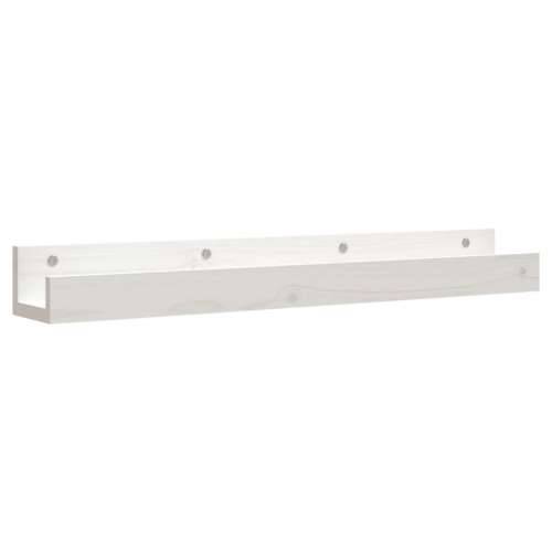 Zidne police 2 kom bijele 80x12x9 cm od masivne borovine - Bijela 80 x 12 x 9 cm 1 Cijena
