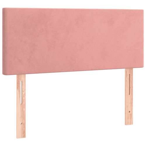 Krevet box spring s madracem LED ružičasti 90x190 cm baršunasti - Ružičasta 90 x 190 cm Gladak dizajn Cijena