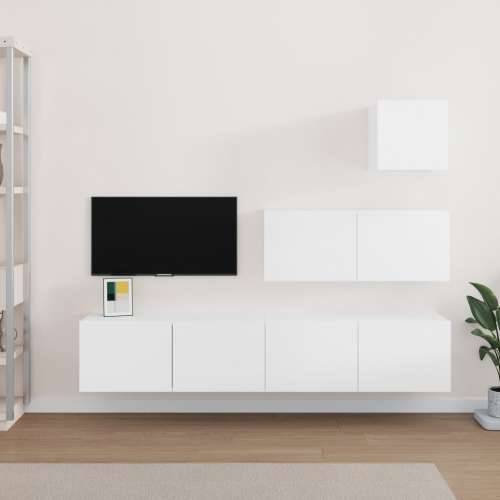 4-dijelni set TV ormarića bijeli od konstruiranog drva Cijena