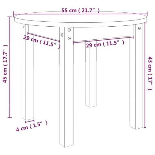 Stolić za kavu Ø 55 x 45 cm od masivne borovine - Prirodna Ø 55 x 45 cm 1 Cijena
