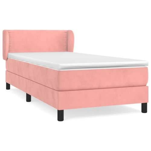 Box spring krevet s madracem ružičasti 80 x 200 cm baršunasti - Ružičasta 80 x 200 cm Obično s čavlima Cijena