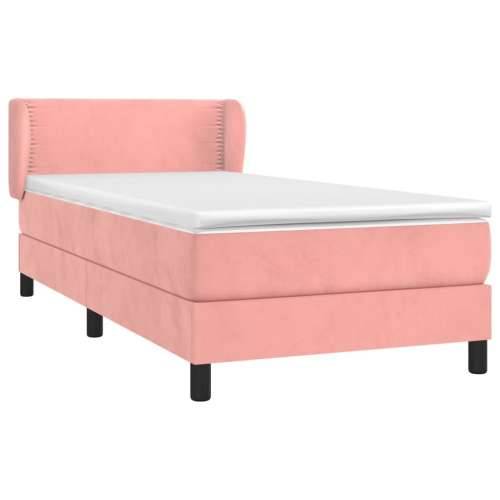 Box spring krevet s madracem ružičasti 80 x 200 cm baršunasti - Ružičasta 80 x 200 cm Obično s čavlima Cijena