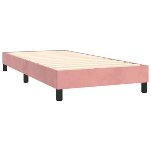 Box spring krevet s madracem ružičasti 80 x 200 cm baršunasti - Ružičasta 80 x 200 cm Obično s čavlima Cijena