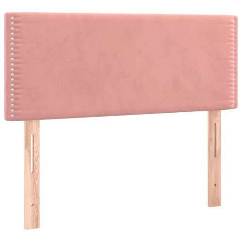 Box spring krevet s madracem ružičasti 80 x 200 cm baršunasti - Ružičasta 80 x 200 cm Obično s čavlima Cijena