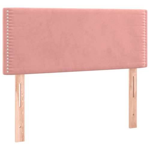 Krevet box spring s madracem LED ružičasti 80x200 cm baršunasti - Ružičasta 80 x 200 cm Obično s čavlima Cijena