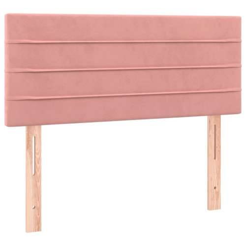 Krevet box spring s madracem LED ružičasti 80x200 cm baršunasti - Ružičasta 80 x 200 cm vodoravne pruge Cijena
