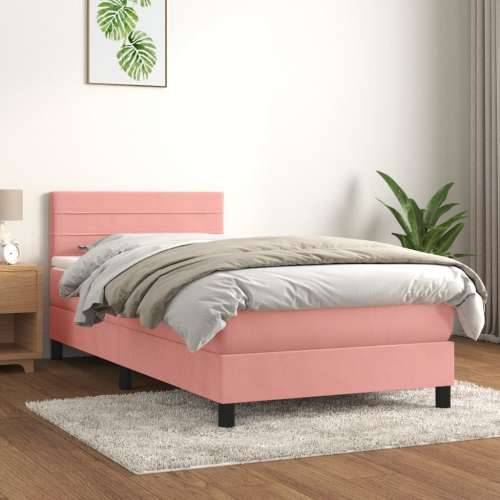 Box spring krevet s madracem ružičasti 80 x 200 cm baršunasti