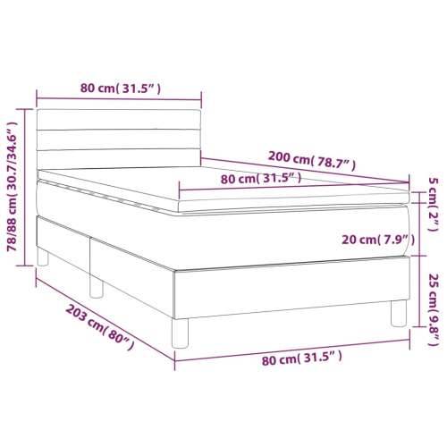 Box spring krevet s madracem ružičasti 80 x 200 cm baršunasti Cijena