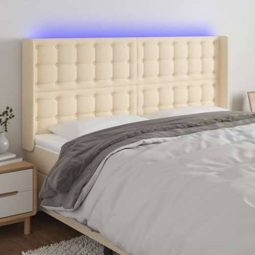 LED uzglavlje krem 183 x 16 x 118/128 cm od tkanine - Krema 183 x 16 x 118/128 cm 1 Cijena