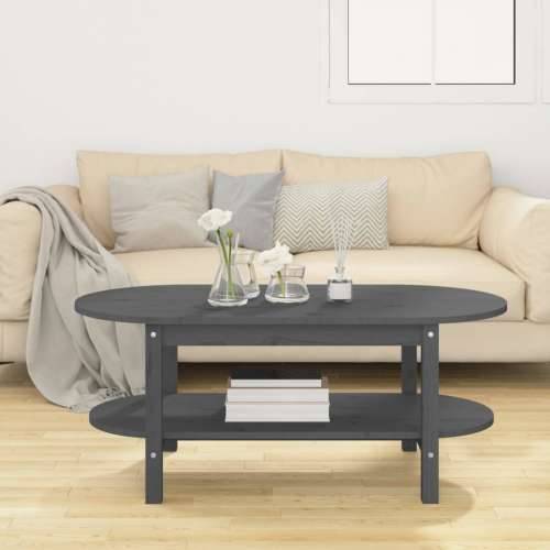 Stolić za kavu sivi 110 x 55 x 45 cm od masivne borovine - Siva 110 x 55 x 45 cm 1 Cijena