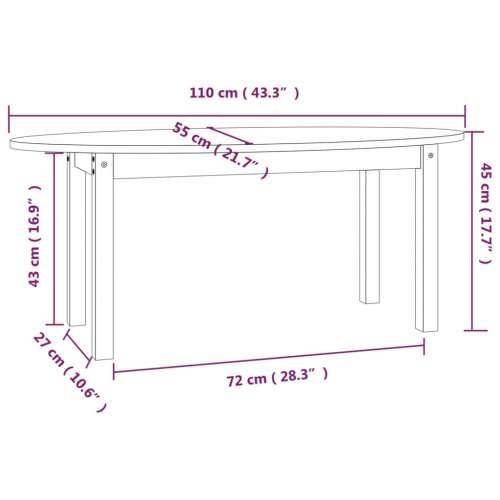 Stolić za kavu boja meda 110 x 55 x 45 cm od masivne borovine - boja meda 110 x 55 x 45 cm 1 Cijena