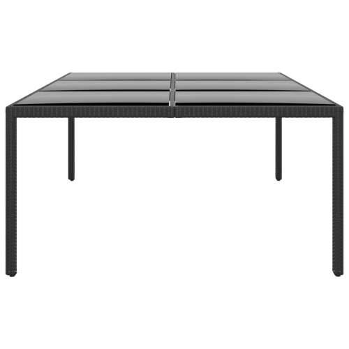 Vrtni stol 200x150x75 cm od kaljenog stakla i poliratana crni  - Crna 1 Cijena