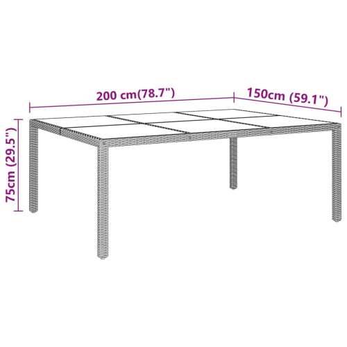 Vrtni stol 200x150x75 cm od kaljenog stakla i poliratana sivi - Siva 1 Cijena