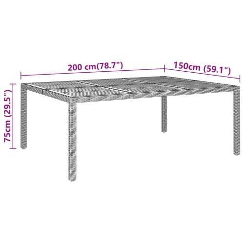 Vrtni stol 200x150x75 cm od bagremovog drva i poliratana sivi - Siva 1 Cijena