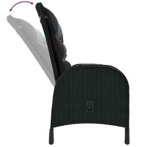 3-dijelni vrtni bistro set od poliratana crni - Crna i smeđa Ø 80 cm table 2 Cijena