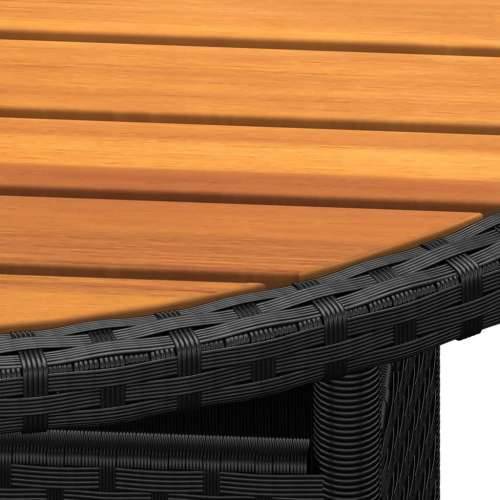 3-dijelni vrtni bistro set od poliratana crni - Crna i smeđa Ø 80 cm table 2 Cijena