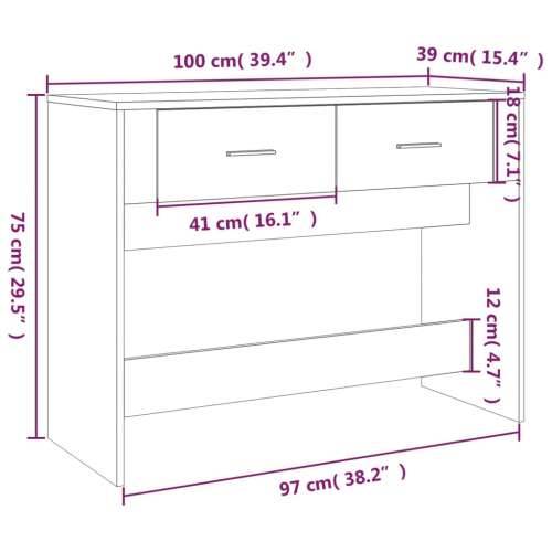 Konzolni stol boja smeđeg hrasta 100x39x75 cm konstruirano drvo Cijena