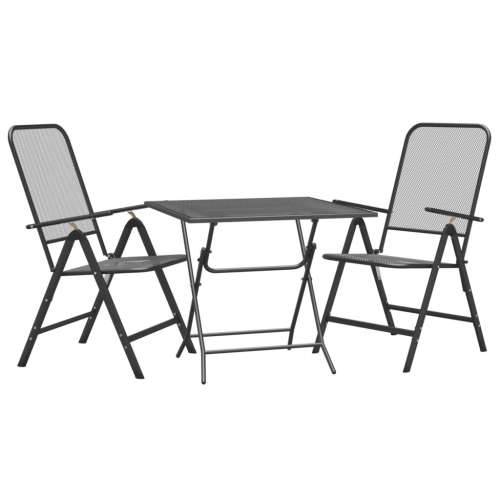 Vrtna garnitura - 3-dijelni vrtni blagovaonski set ekspandirani metal antracit - Dužina stola 80 cm 2 Cijena