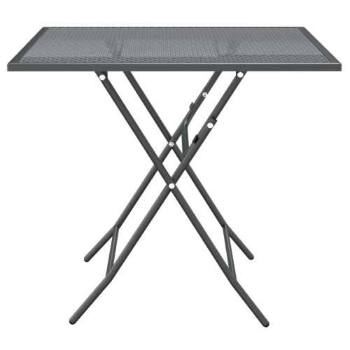 Vrtna garnitura - 3-dijelni vrtni blagovaonski set ekspandirani metal antracit - Dužina stola 80 cm 2 Cijena