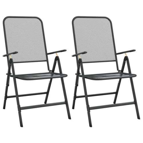 Vrtna garnitura - 3-dijelni vrtni blagovaonski set ekspandirani metal antracit - Dužina stola 80 cm 2 Cijena
