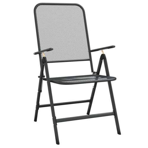 Vrtna garnitura - 3-dijelni vrtni blagovaonski set ekspandirani metal antracit - Dužina stola 80 cm 2 Cijena