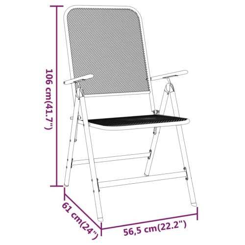 Vrtna garnitura - 3-dijelni vrtni blagovaonski set ekspandirani metal antracit - Dužina stola 80 cm 2 Cijena