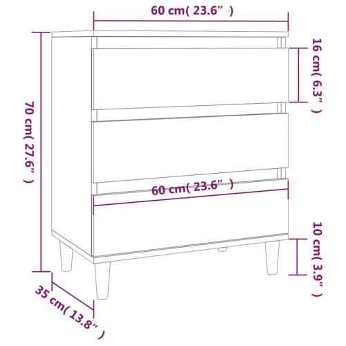 Komoda crna 60 x 35 x 70 cm od konstruiranog drva - Crna 1 Cijena