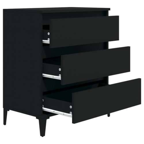 Komoda crna 60 x 35 x 70 cm od konstruiranog drva - Crna 1 Cijena