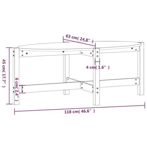 Stolić za kavu bijeli 118 x 63 x 45 cm od masivne borovine - Bijela 118 x 63 x 45 cm 1 Cijena
