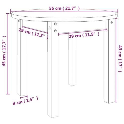 Stolić za kavu sivi Ø 55x45 cm od masivne borovine - Siva Ø 55 x 45 cm 1 Cijena