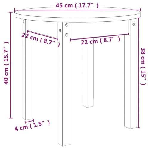 Stolić za kavu crni Ø 45x40 cm od masivne borovine - Crna Ø 45 x 40 cm 1 Cijena