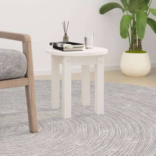 Stolić za kavu bijeli Ø 35x35 cm od masivne borovine - Bijela 1 Cijena