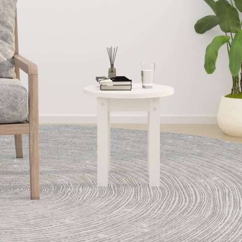 Stolić za kavu bijeli Ø 35x35 cm od masivne borovine - Bijela 1 Cijena